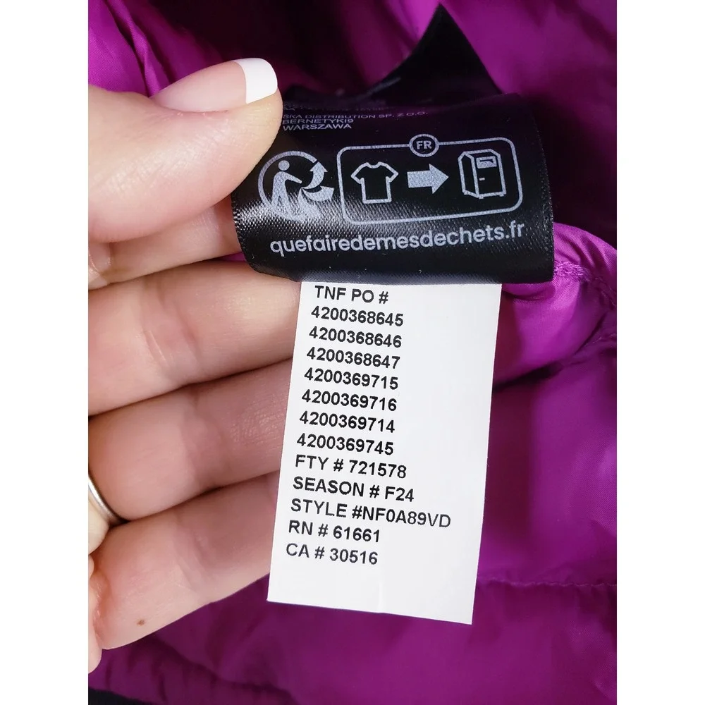 The North Face Aconcagua 3 Down Vest Purple Quilted Puffer Medium - Picture 8 of 10